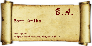 Bort Arika névjegykártya